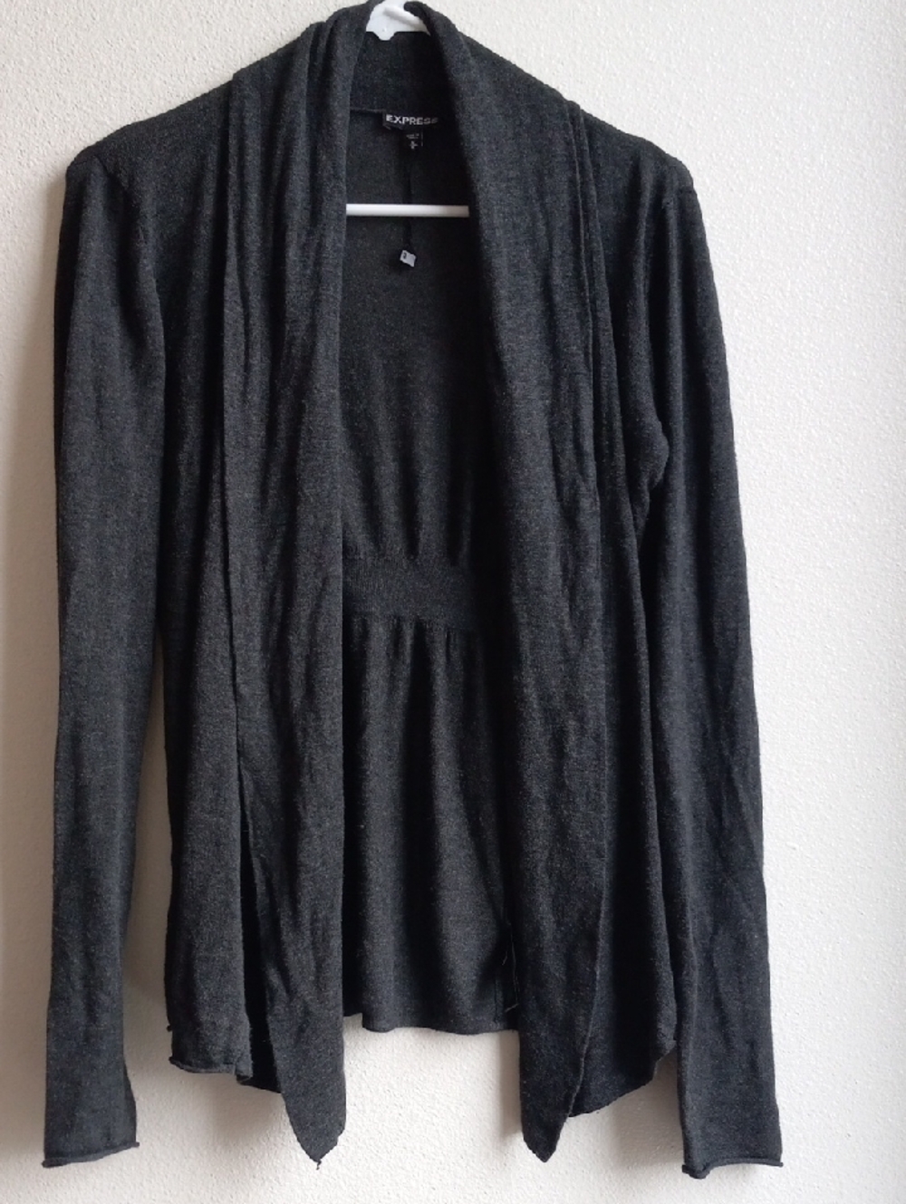 Express Dark Gray Open-Front Women's Cardigan Sweater